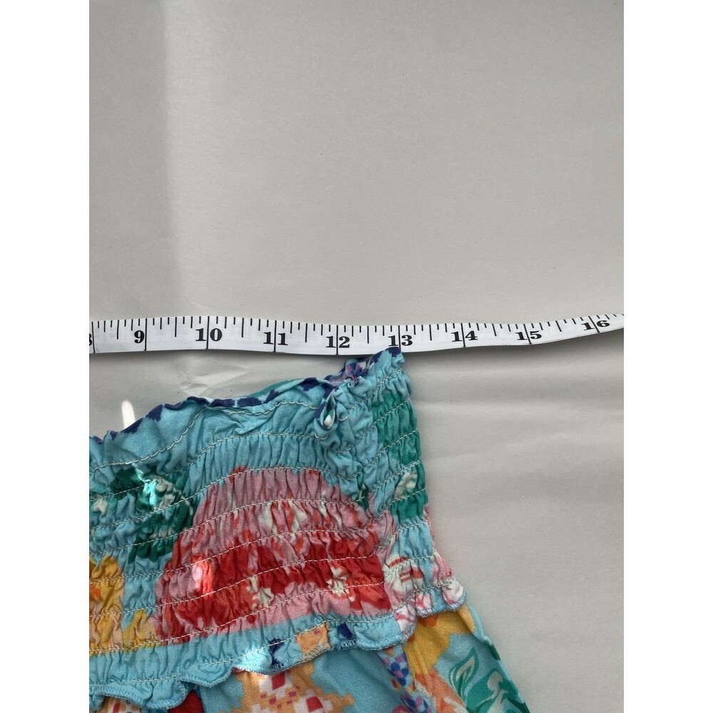 Tolani Collection Wide Leg Pull On Large Multicolor Capris Boho Festival Smocked - Picture 6 of 7